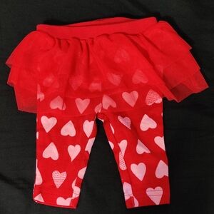 Carter's Red Heart Leggings With Skirt